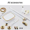 Shower Set SDSN White Gold Bathroom Shower System Quality Copper Brass Bathtub Faucet Rainfall Shower Head Spa Bath Shower Sets 6