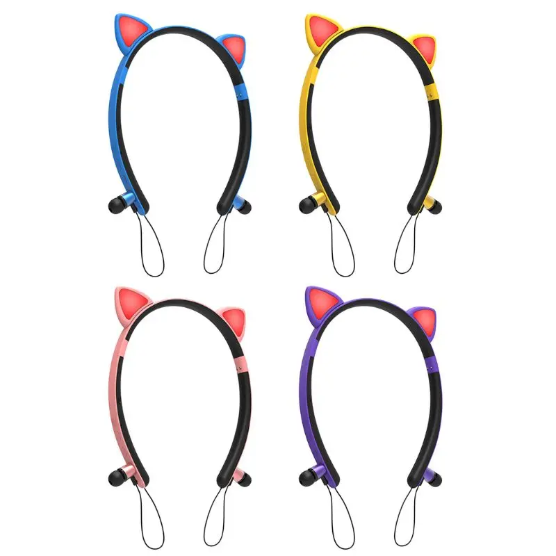 Cute Cat Headsets Portable Wireless Bluetooth Magnetic Headphones for Girl Gifts Hot New