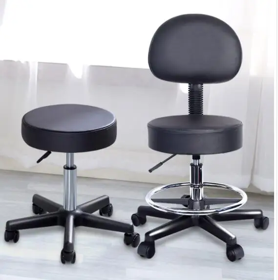 Rotary lift chair beauty salon operation office round stool barber shop pulley big work chair beauty stool