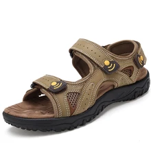 GNORNIL; Брендовые мужские сандалии; сезон лето; натуральная кожа; уличная спортивная повседневная пляжная обувь; Мужская Резиновая обувь для альпинизма