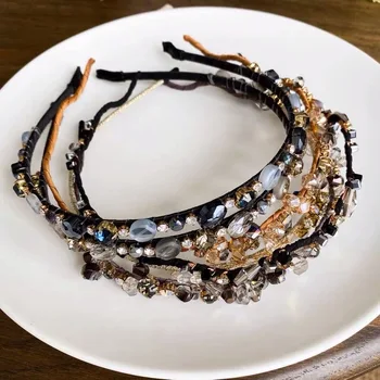 

Free Shipping Crystal hairpin sweet headband bangs pressed hairpin adult headdress