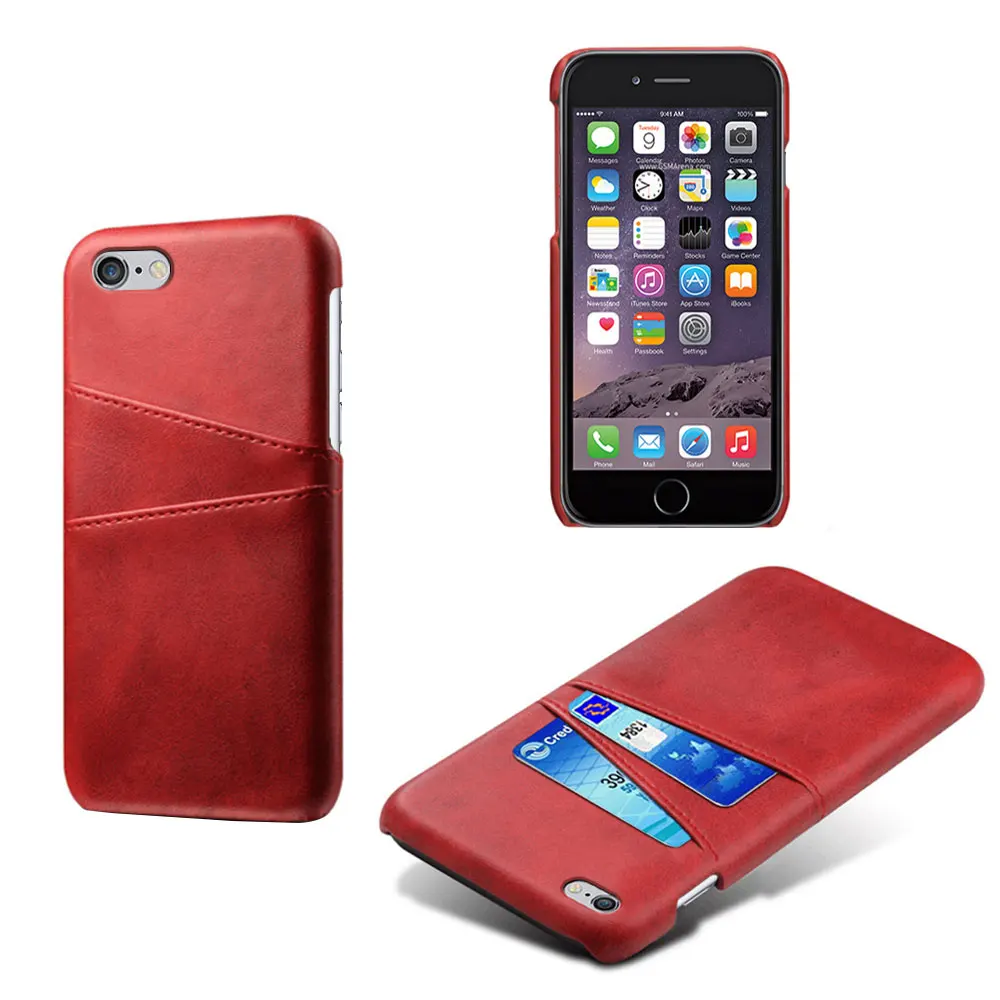 Чехол для iPhone 4, 4S, 5, 5S, 5c, SE, 6, 6 S, 7, 8 Plus, X, XS, XR, XS MAX, 11 Pro, MAX, с отделением для карт, держатель телефона из искусственной кожи чехол для 5, 5S, SE, 4 - Цвет: Case-Red
