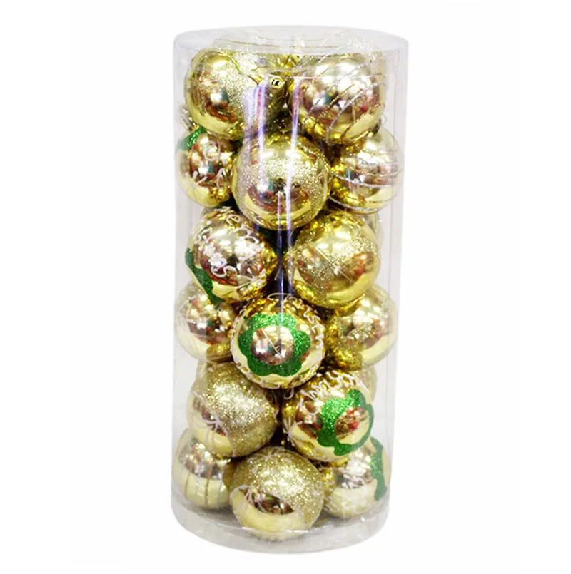 24pcs 6cm Christmas Tree Hanging Ball Bauble Xmas Party Dream Pendant Ornaments Decor for Party Home Christmas Festival Gift