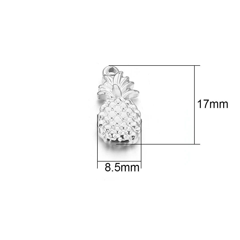 Semitree, 5 шт./лот, нержавеющая сталь, милый ананас, шарм, подвеска, золото, изысканные подвески для DIY, ожерелье, ювелирное изделие, фурнитура