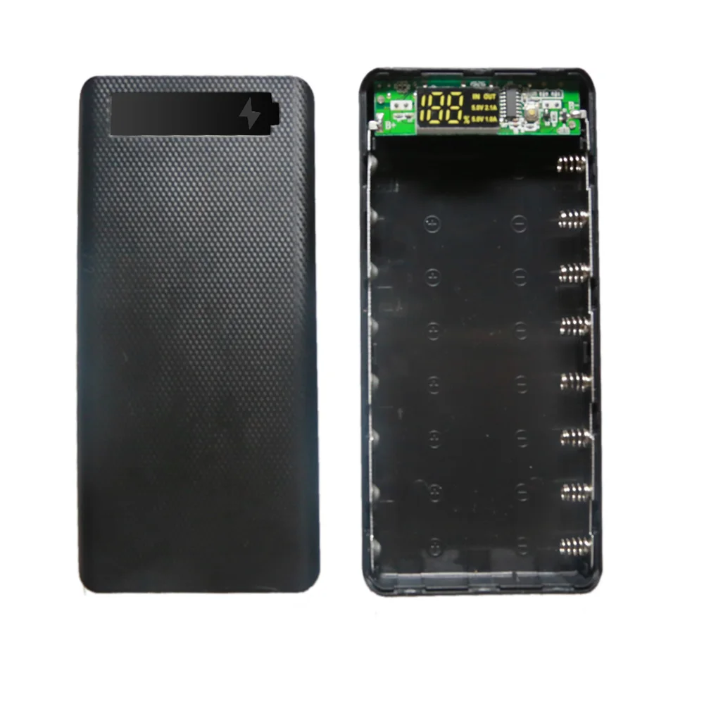 Ящик для хранения батарей USB Type C 8x18650 DIY Мобильный Внешний аккумулятор 5 В двойной