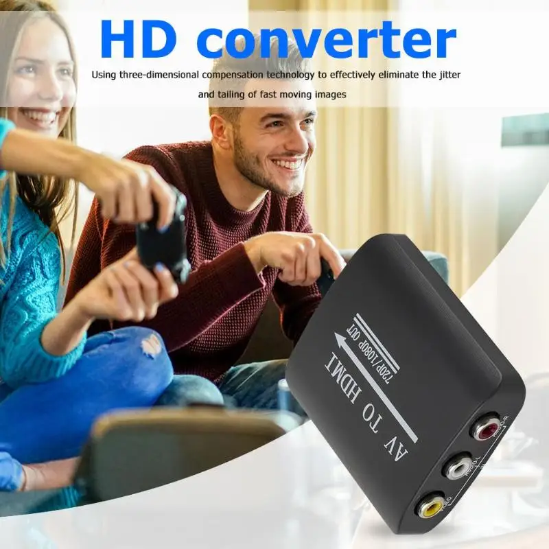 Мини AV к HDMI конвертер цифровой сигнал кабель передатчика Поддержка NTSC PAL RCA/AV/CVSB к HDMI адаптер коробка