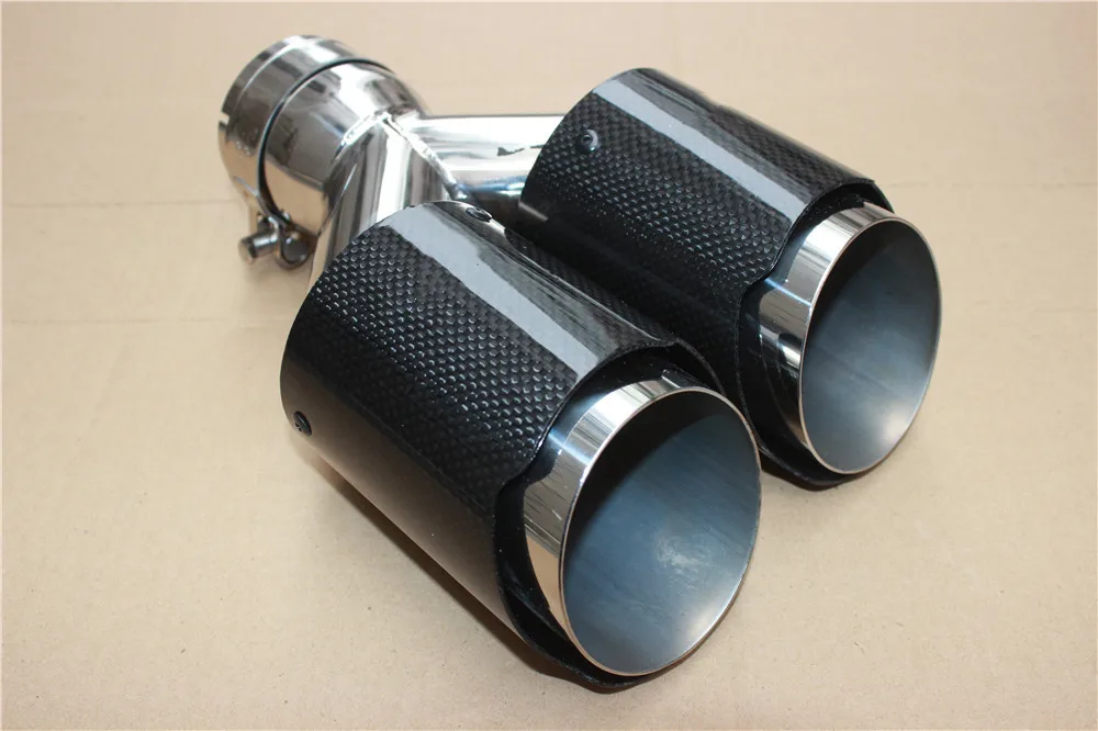 Одна пара Inlet63mm-Outlet 89 мм(двойной) для akrapovic выхлопная насадка хвост из углеродного волокна наконечник выхлопной трубы хвост quad наконечник
