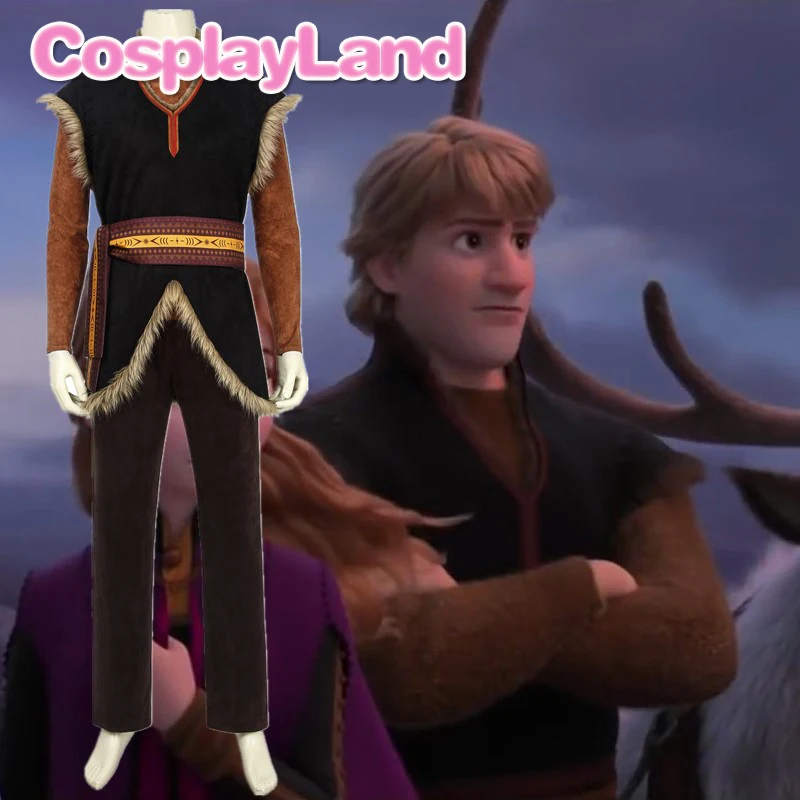 

Kristoff Cosplay Costume Halloween Costumes Adult Fancy Elsa Anna Snow Grow Kristoff Prince Outfit Custom Made For Men Suit