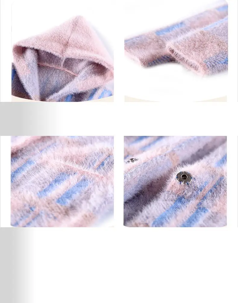 Autumn Winter New Kids Girls Long Sleeve Hoodie Clothing Children Girls Warm Woolen Jacket Teen Plaid Wool Coat Outwear K53