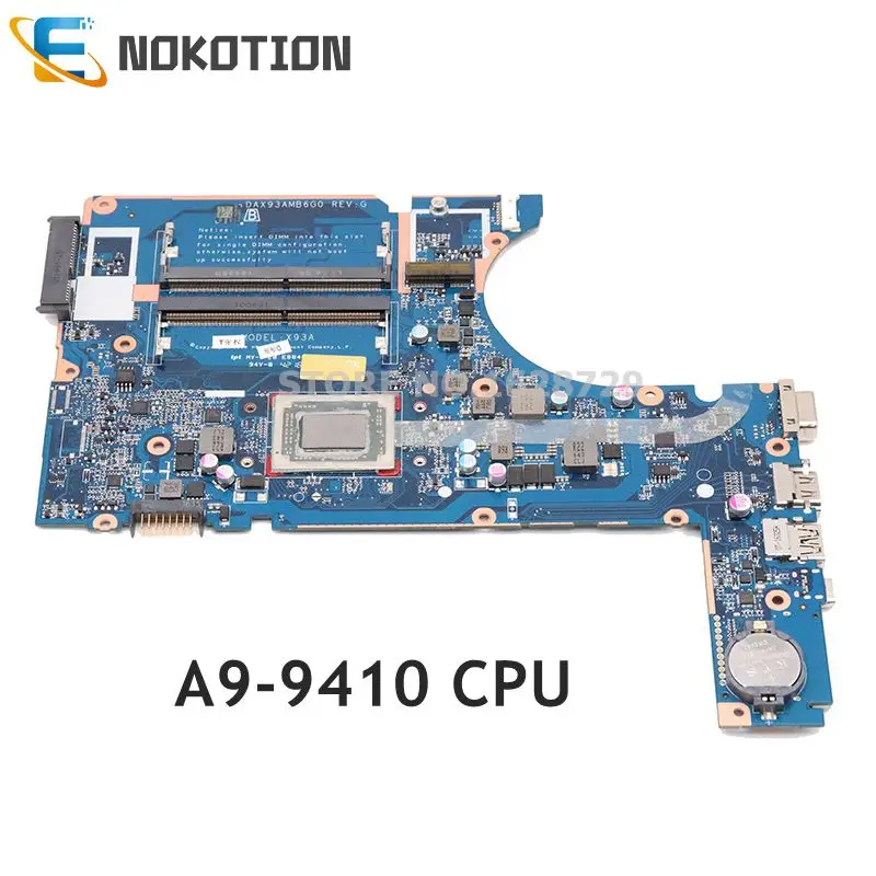 NOKOTION 860030-001 907358-601 809001-002 для hp 445 g4 455 g4 Материнская плата ноутбука DAX93AMB6G0 A9-9410 Процессор DDR3