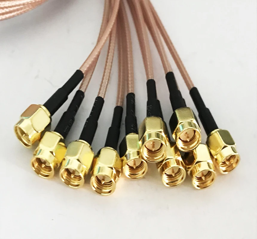 10 шт. Вилочная часть разъема SMA мужской разъем RF Pigtail RG316 коаксиальный WI-FI антенный кабель 10/15/20/30/50 см 1/2/3 м