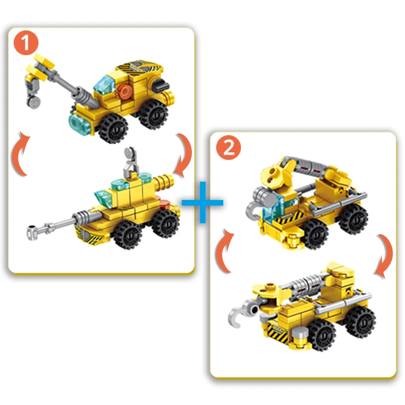 Строительные блоки 12в1 штабелируемые игрушки Constryction грузовик кран прицеп город строительные кирпичи загрузка автомобиля захват машины вертолет
