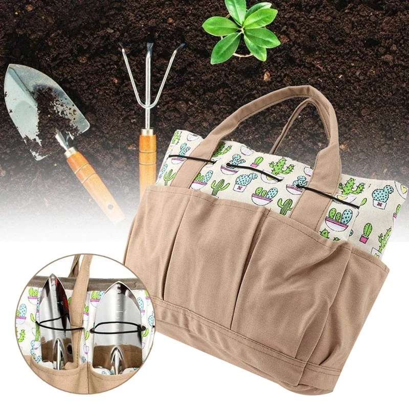 Garden Hand Tool Bag Tote Set Multi-Purpose Organizer Diaper Oxford Bag Holder Gardening and Planting Kit with Pockets