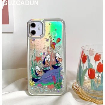 

Cute Conch Shell Glitter TPU+PC Phone Cases for Iphone 11 Pro Xs Max 7 8 Plus Xr X SE 2020 Dynamic Liquid Quicksand Cover Case