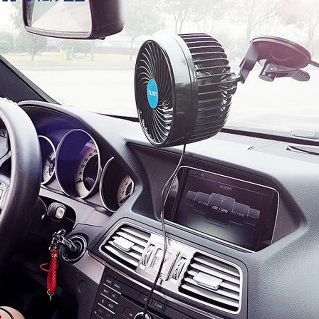 6'' 24V Car Dash Windshield Electric Fan Cooling System Cooler Strong Wind Stepless Speed Regulation