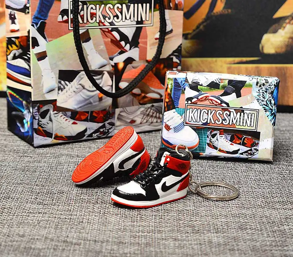 Дропшиппинг личность Jordan поколение AIR JORDAN 1 черный носок 3D кроссовок фигурный брелок сумка Подвеска парный брелок