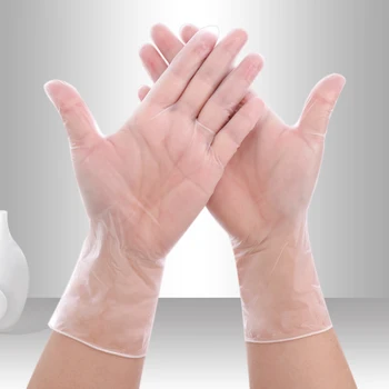 

100Pcs Disposable Gloves Plastic Transparent Latex Universal Finger Protective Tool for Kitchen Beauty Care Housework Cleaning