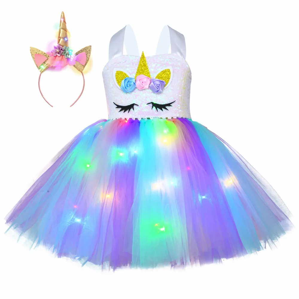 Christmas Unicorn Glowing Dress With LED Lights