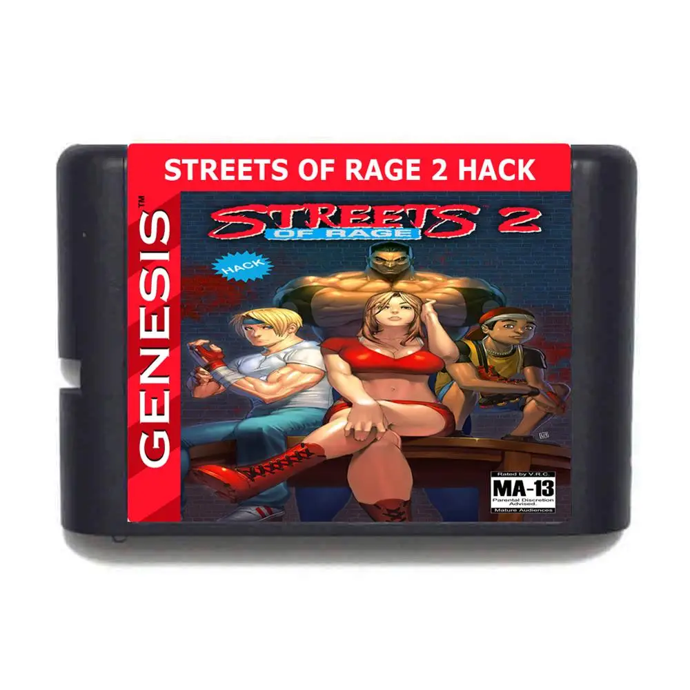 Streets of Rage 2 Hack cartucho de juego de NTSC USA para Sega Mega