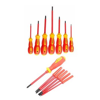 

PENGGONG 7 Pcs Insulated Screwdriver Set Slotted Electrician Set & 7 in 1 Multifunction Screwdriver Set Magnetic Chromium Vanadi