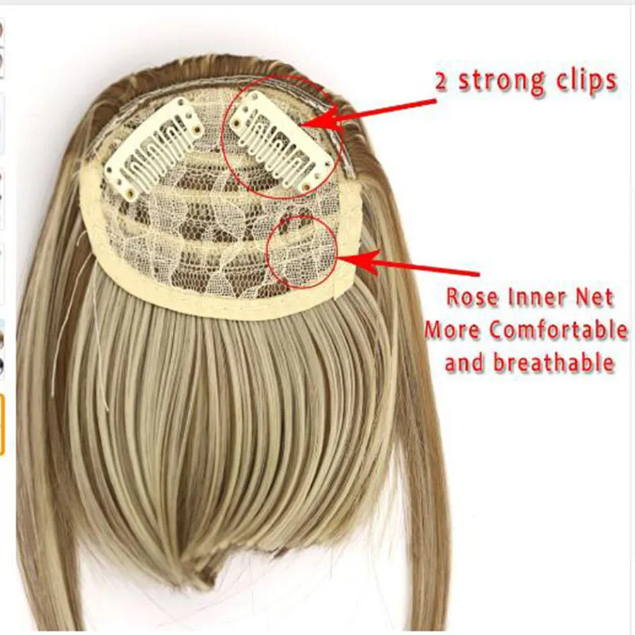 LANLAN 2 зажима для наращивания волос, черный, коричневый, блонд, 20 цветов, боковая симметрия, бахрома, челка, синтетические волосы, челка