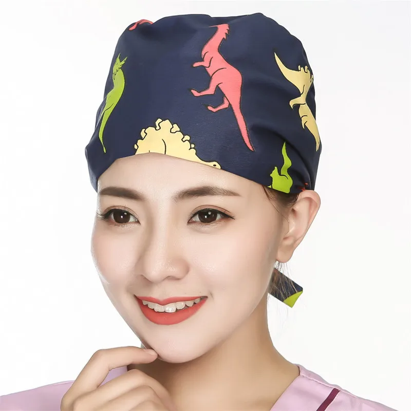 Женские скрабы шапки хлопковые бандажные Регулируемые головные уборы с принтом