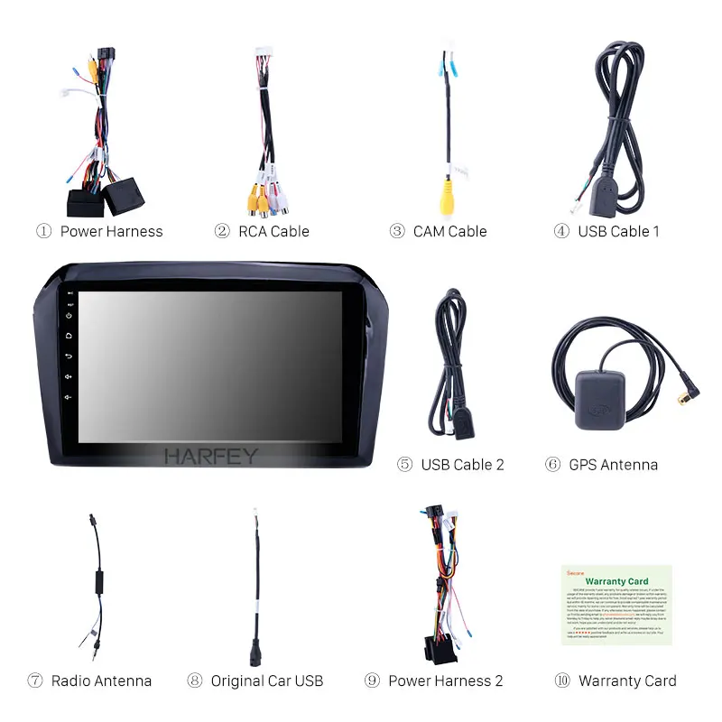 Top Harfey Car Stereo GPS 9" HD for VW Volkswagen Jetta 2013 2014-2017 Android 8.1 Head Unit support SWC Carplay Bluetooth with AUX 2