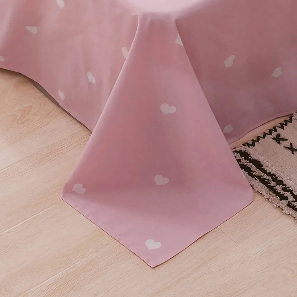 Розовый Зонт с кроликами мультяшный пододеяльник, набор простыней с плоской подошвой, хлопковое постельное белье, гипоаллергенное постельное белье с двойной королевой и королевой