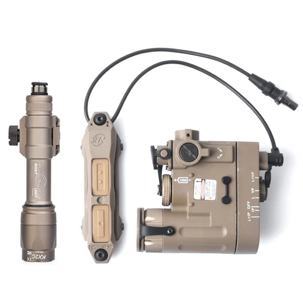 DE WADSN страйкбол Surefir M600c Скаут светильник DBAL-D2 ИК лазер с двойным переключателем управления лазер тактический пистолет оружие охотничий флэш-светильник - Цвет: DE