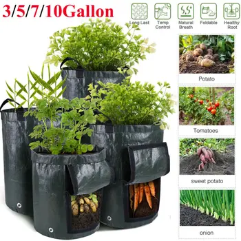 

1*Plant Grow Bag DIY Potato Grow Planter PE Cloth Garden Vegetable Planting Container Bag Thicken New