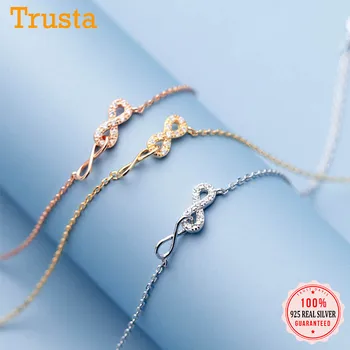 

Trustdavis Genuine 925 Sterling Silver Fashion Sweet Minimalist Infinite CZ Anklets For Women Wedding Fine S925 Jewelry DA2007