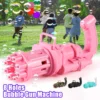 Kids Automatic Gatling Bubble Guns Toy 8-Holes Electric Bubble Machine For Outdoor Summer Children Toys Boys Girls Bath Toys 1