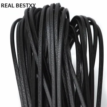 

5m/lot approx:4*3mm blue/black/brown leather Cords Leather Lace DIY Handmade Beading Bracelet Jewelry Making Flat String strands