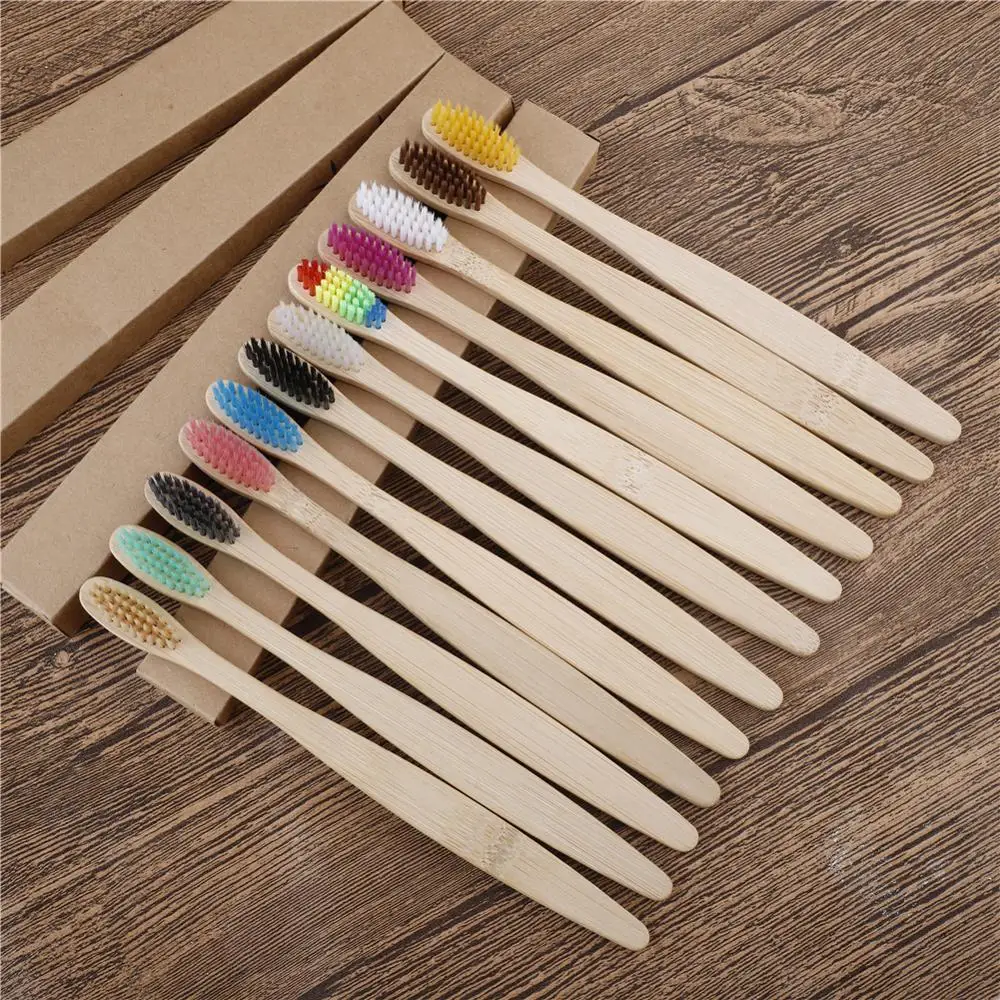 10 видов цветов Портативный мягкие волокна эко-чистый деревянный Зубная щётка