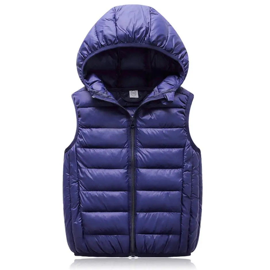 Autumn Winter Fashion Hooded Kids Waistcoat Thick Vest Jackets For Boys Clothes Baby Girls Warm Coat Light Down Jacket Kids Vest Kids Winter Outerwear