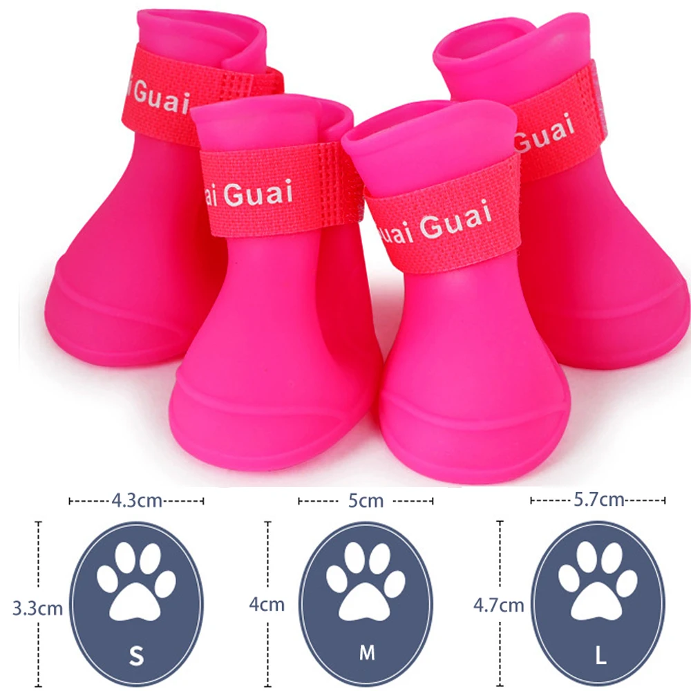 Красочные резиновые сапоги для домашних животных Обувь собак и кошек