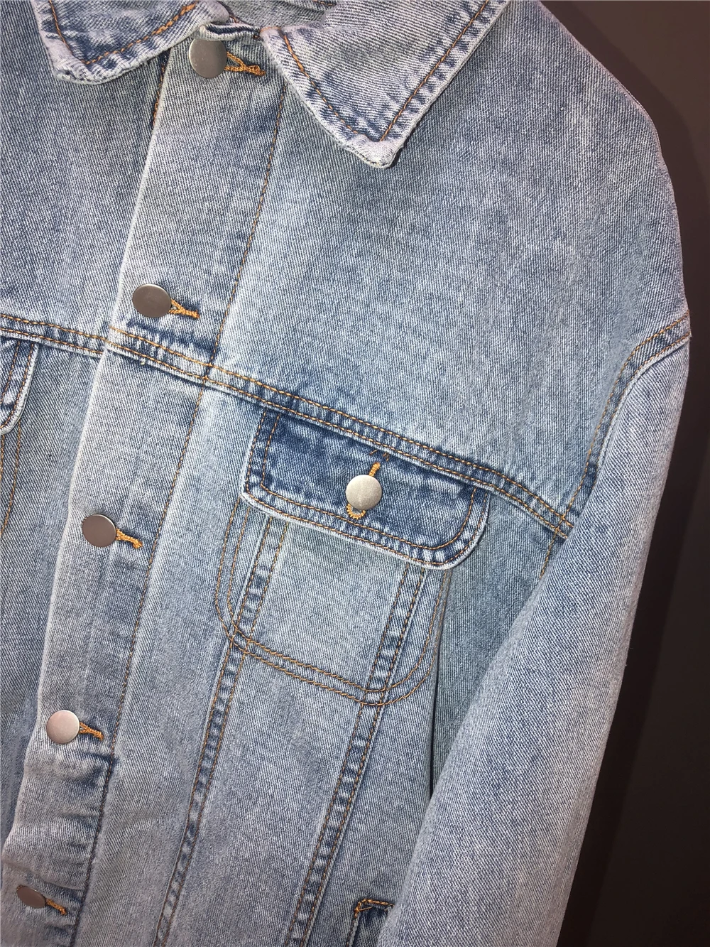 Осень новая мода уличная Женская четыре ряда высокой плотности с крупными блестками цепи кисточкой деним мыть воды джинсовая куртка пальто