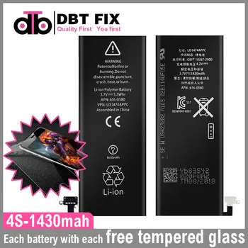 

10pcs/lot quality AAAAAA battery for iPhone4S Brand New 0 Cycle Free Tempered Glass 10pcs