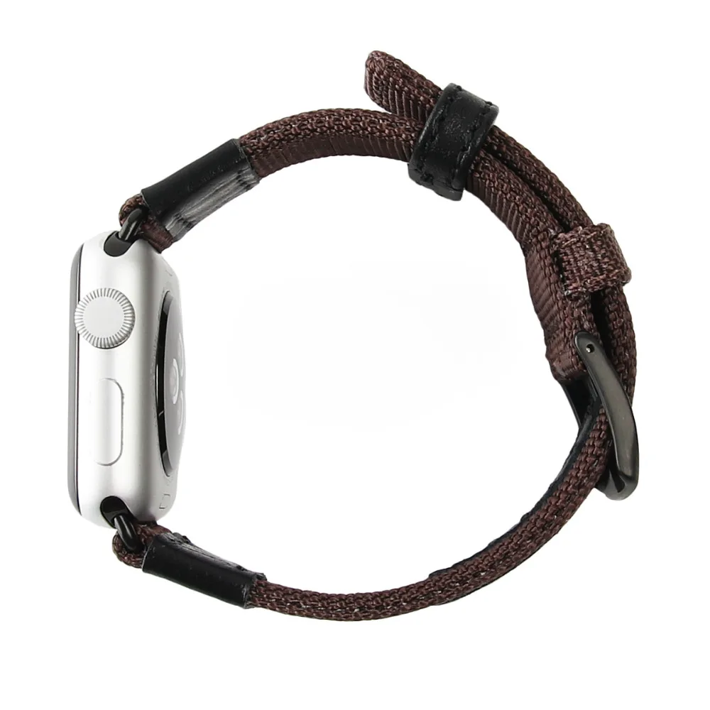 Холст кожаный ремешок для наручных часов Apple Watch, ремешок 42 мм, 38 мм, для iwatch, версия 3, 2/1 ткали нейлоновый Спорт повязки на запястья-Браслеты