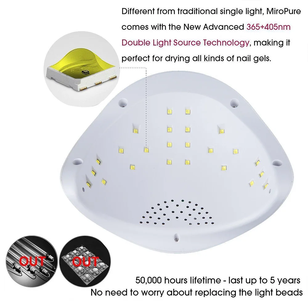48W Smart Ice Lamp Nail Lamp Beauty Health Dry Lighting Uv Nail Lamp For Gel Polish uv lamp Motion Sensing Manicure Salon Tool
