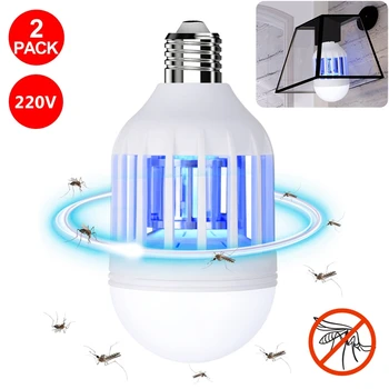 

2PCS 220V 2 in 1 Light Zapper LED Lightbulb Mosquito Fly Insect Killer Bulb Lamp