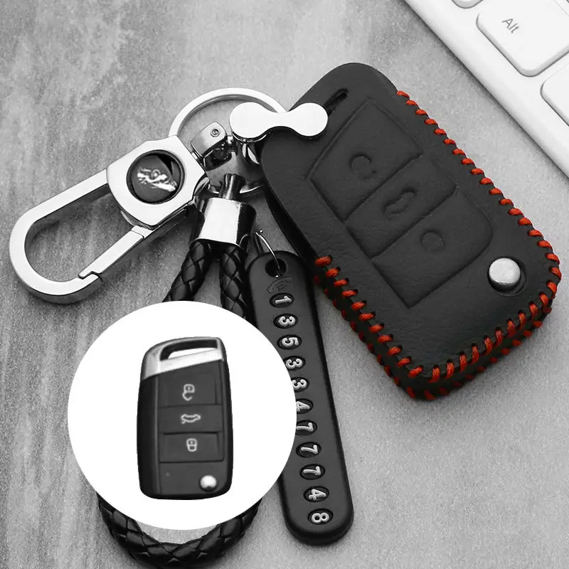 Светящийся чехол для ключей для Volkswagen Golf 7 GTI R MK7 Tiguan для Skoda Octavia A7 для Seat Leon Ibiza защита, ключи - Название цвета: A