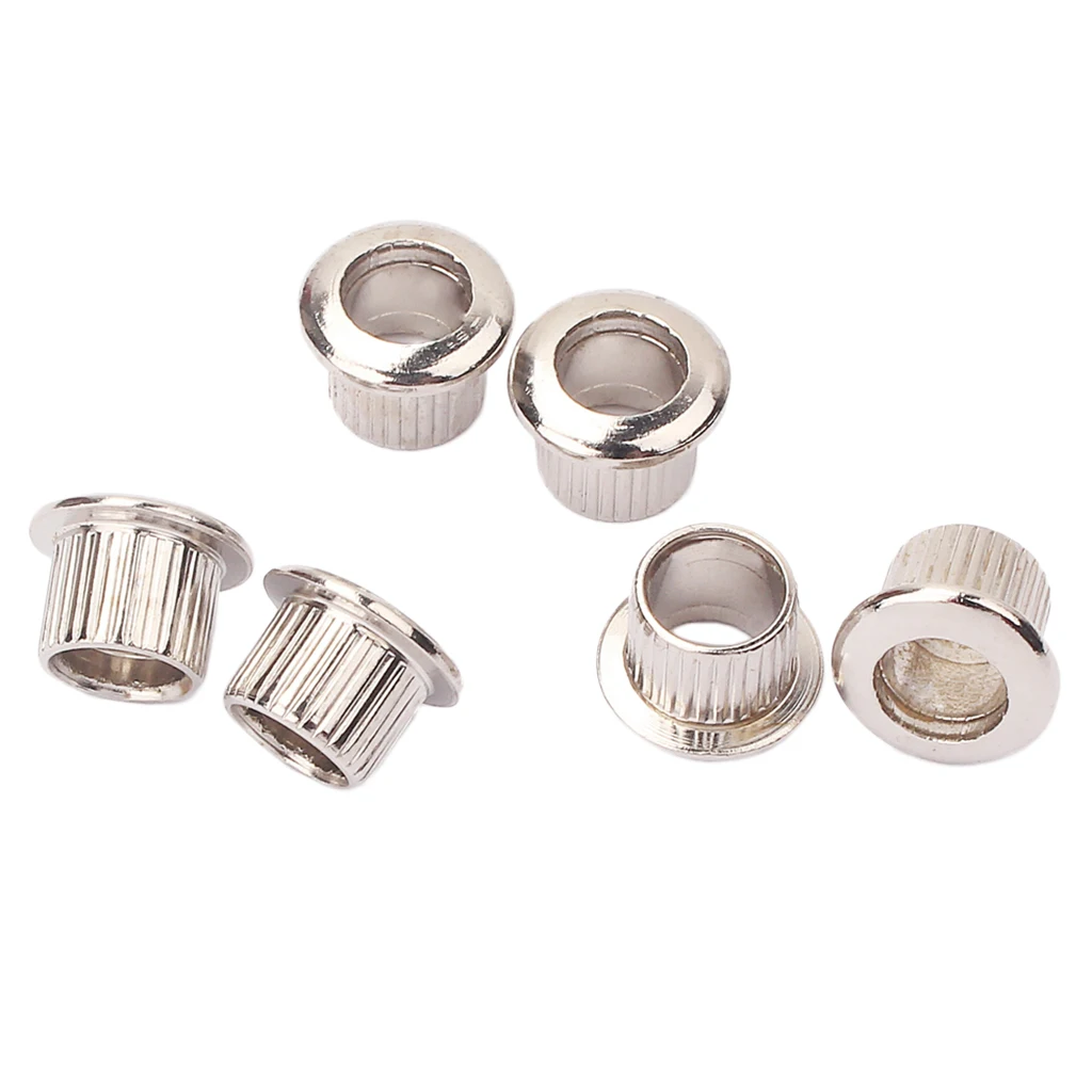 6pcs Nickel 8mm Metal Vintage Guitar Tuner Conversion Bushing Adapter Ferrules