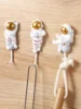 Creative Cartoon Happy Planet Astronaut Model Hooks Kitchen Strong Glue Nail-Free Door Behind Bedroom Study Decoration Wall Hook 4