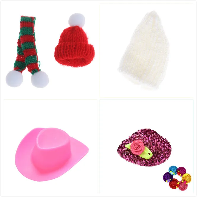 Рождественская шапка+ шарф, аксессуары для кукольного домика, декоративная кукла, милая шляпа, кукольный домик, миниатюрный, лучший рождественский подарок для маленьких детей, девочек