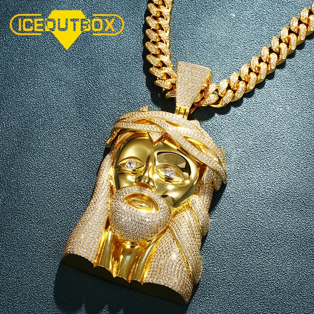 Plated Iced Out Big Jesus Piece Pendant Necklace Chain For Women Hip Hop  Big Iced Out Pendant Stainless Steel Necklace For Men - AliExpress