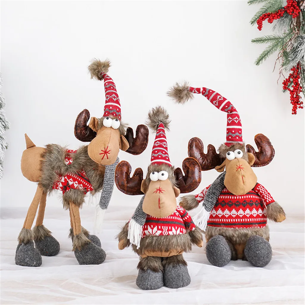 

Christmas Elk Doll Plush Toys Xmas Deer Ornament Soft Stuffed Pillow Plush Toy Christmas Decor New Year Kids Gifts Toys M810#