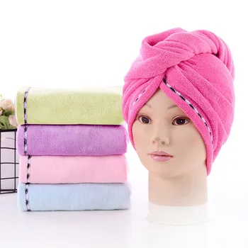 

Soft Dry Hair Shower Cap For Fiber Material 4 Piece Set Of Wrapped Towel