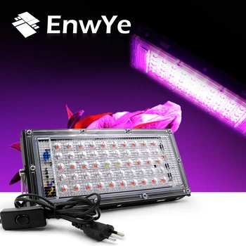 

EnwYe AC 220V plant growth lamp 50W LED plant floodlight with EU plug greenhouse plant hydroponic plant spotlight