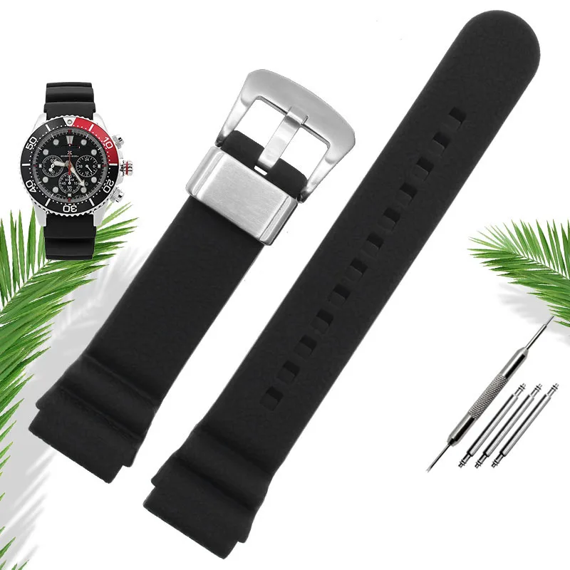 rubber-black silver Браслет для skx007 009 SKX175 SKX173 мужской браслет высокого качества из нержавеющей стали ремешок для часов 22 мм ремешки для часов - Цвет ремешка: rubber-black silver